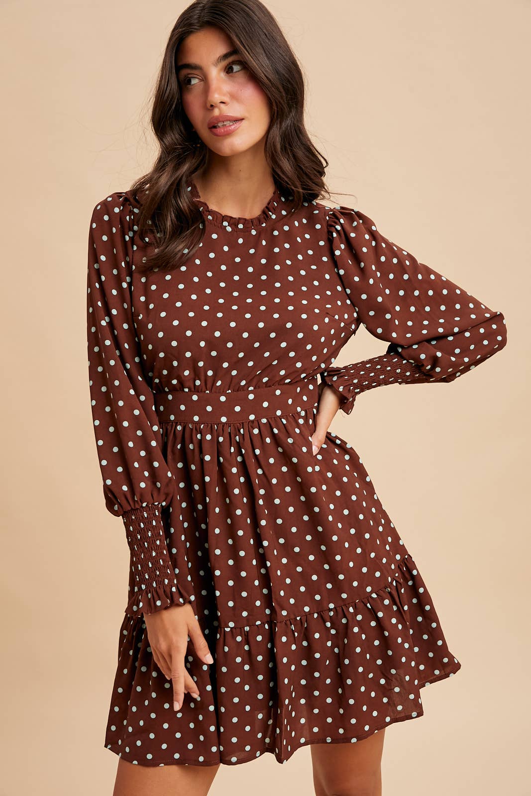 Polka Dot Ruffled Mini Dress