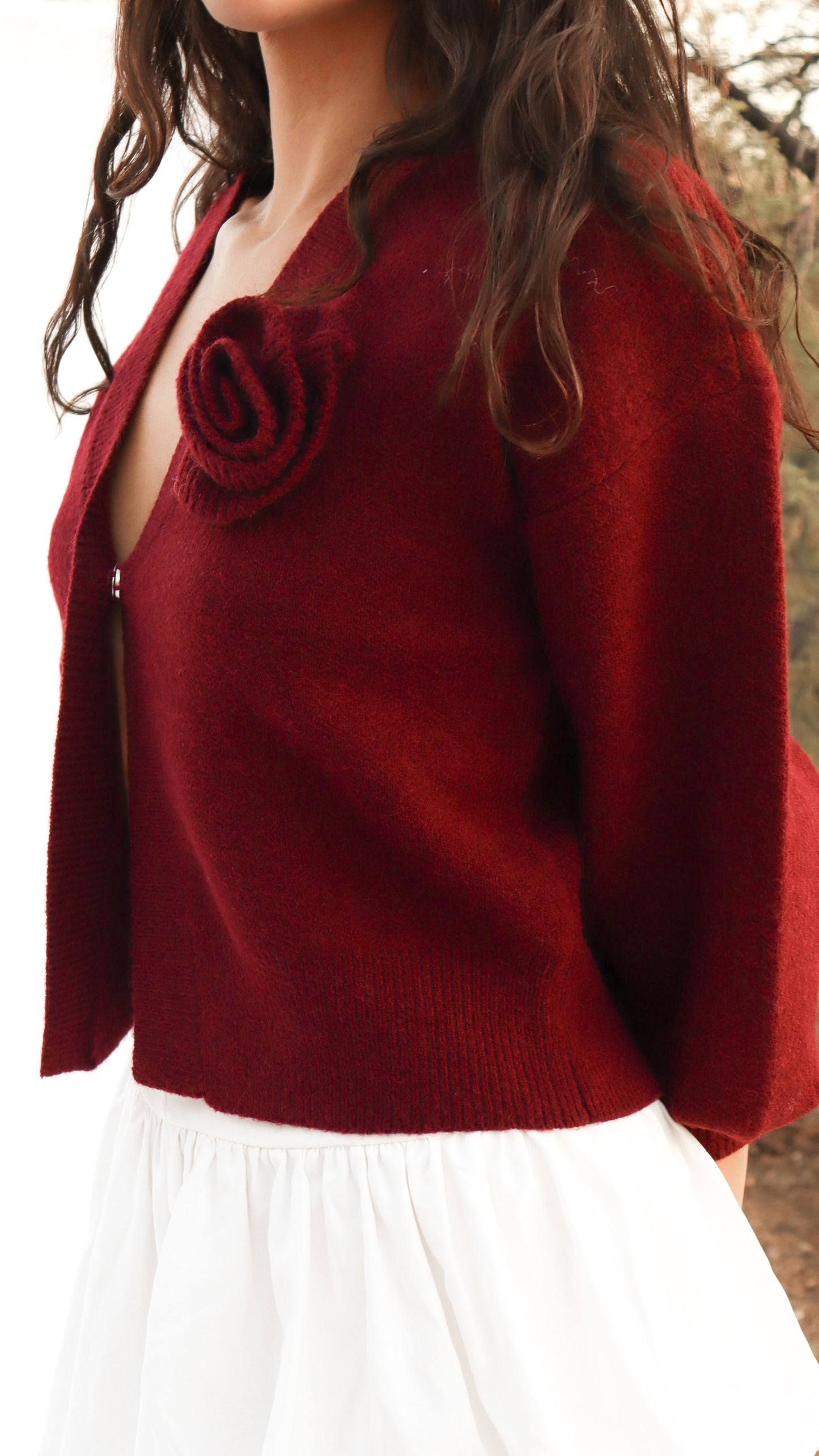 Wine Tasting Rose Cardigan