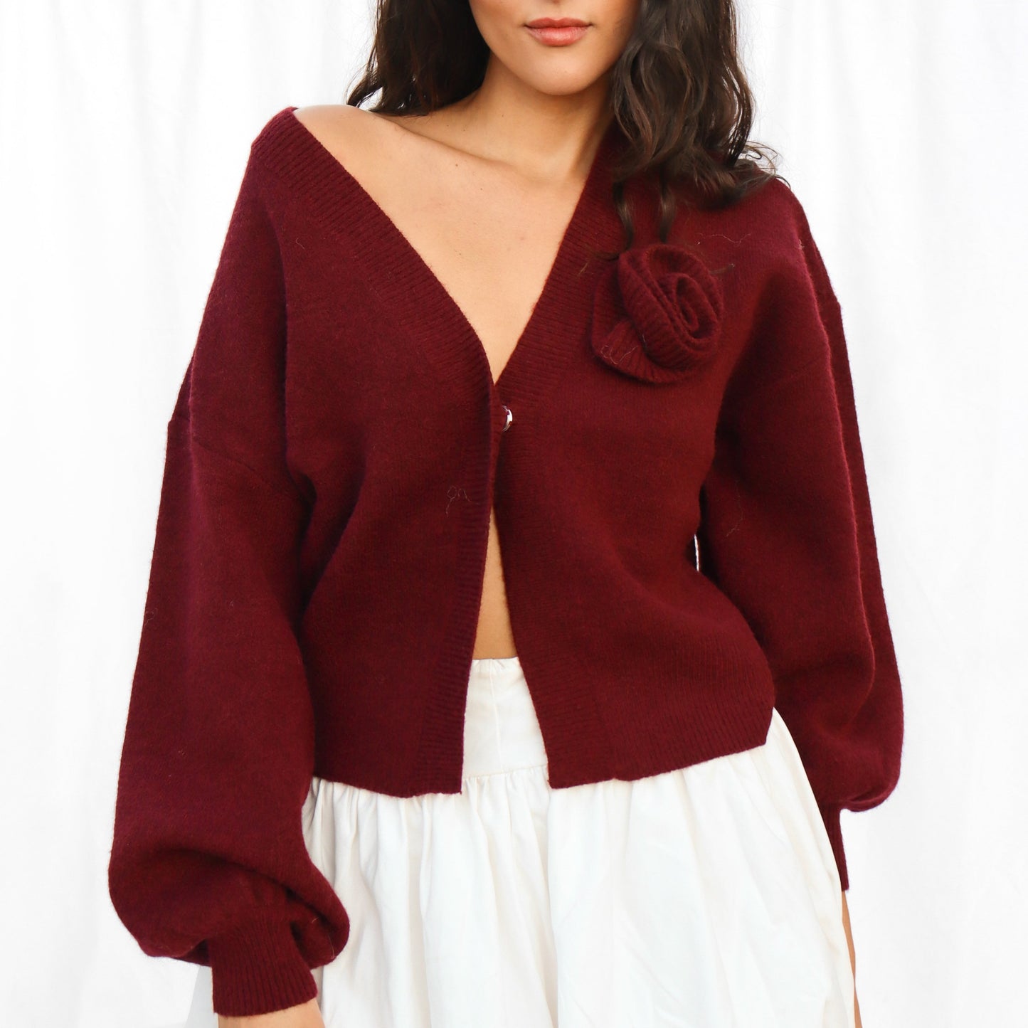 Wine Tasting Rose Cardigan