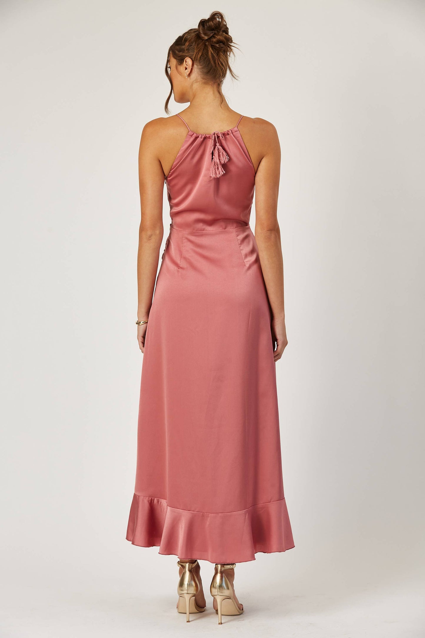 Arya cinched front halter dress