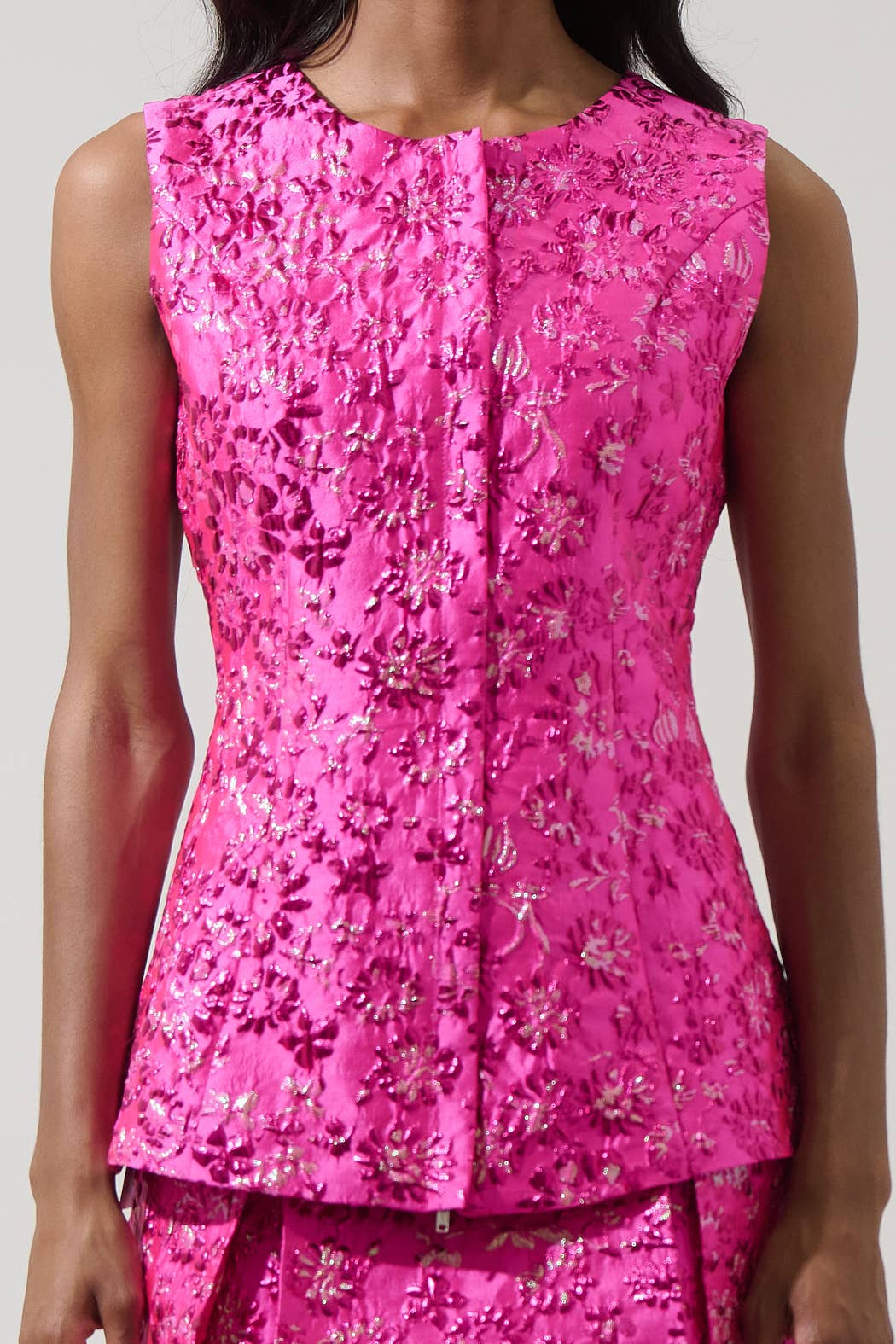 Harrington Jacquard Maize Sleeveless Top