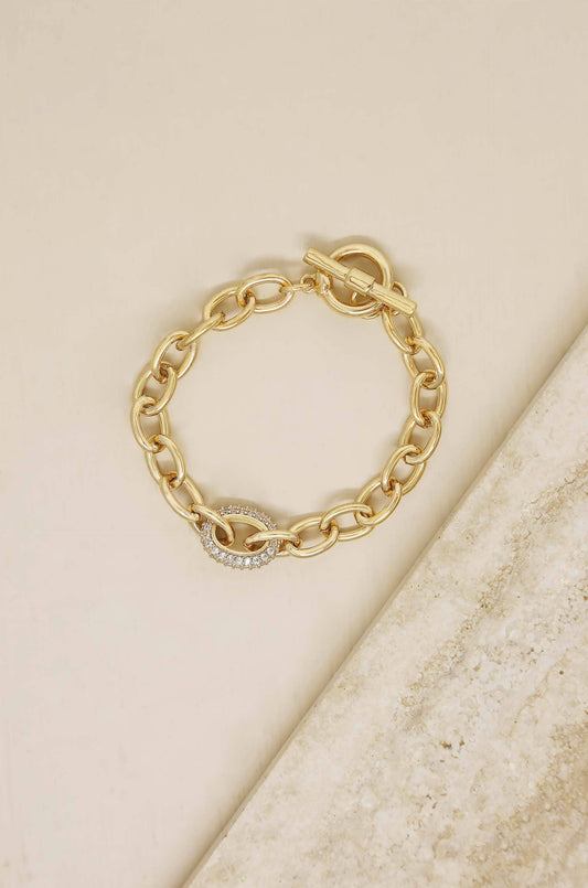 True to You 18k Gold Plated Chain Bracelet