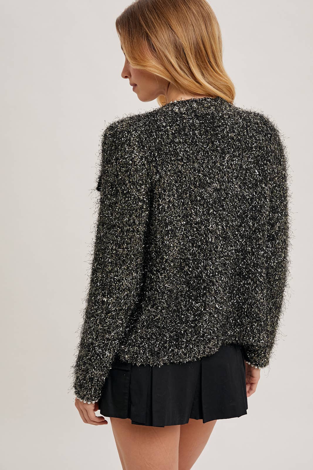 PEARL BUTTON SWEATER JACKET