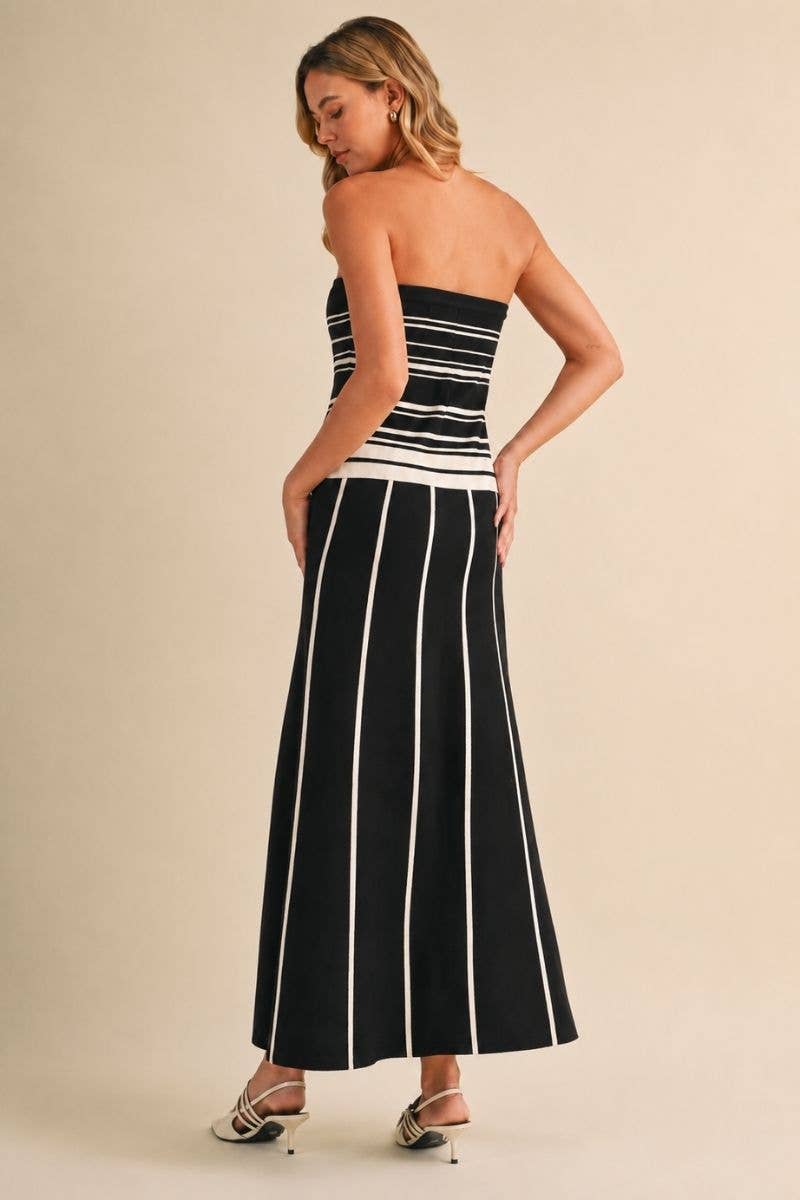 Striped Sweater Maxi Dress