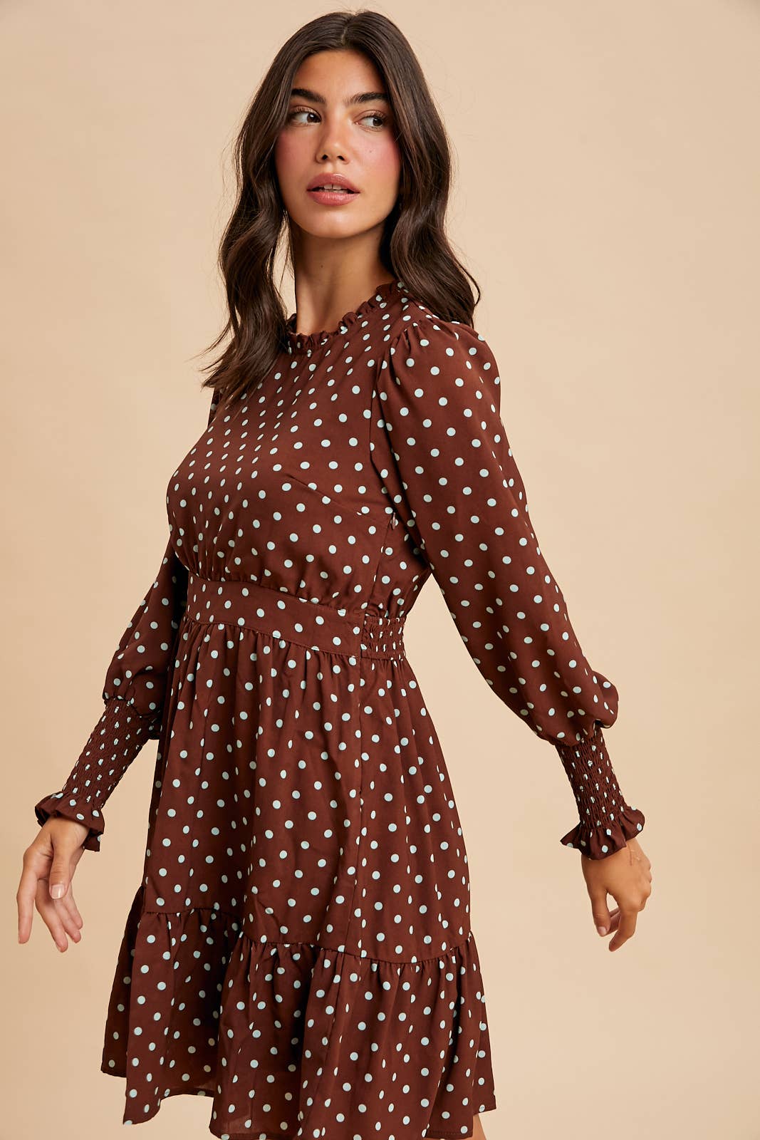 Polka Dot Ruffled Mini Dress