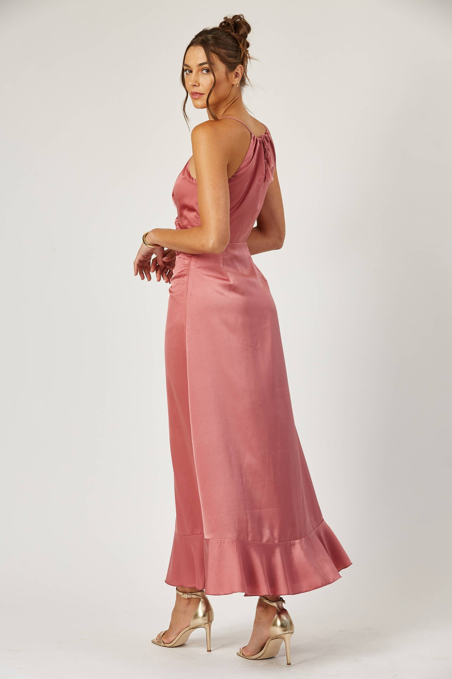 Arya cinched front halter dress