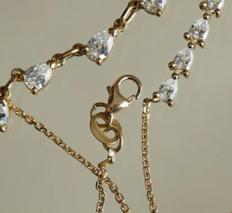 Solitaire Collection-14K gold Necklace layers