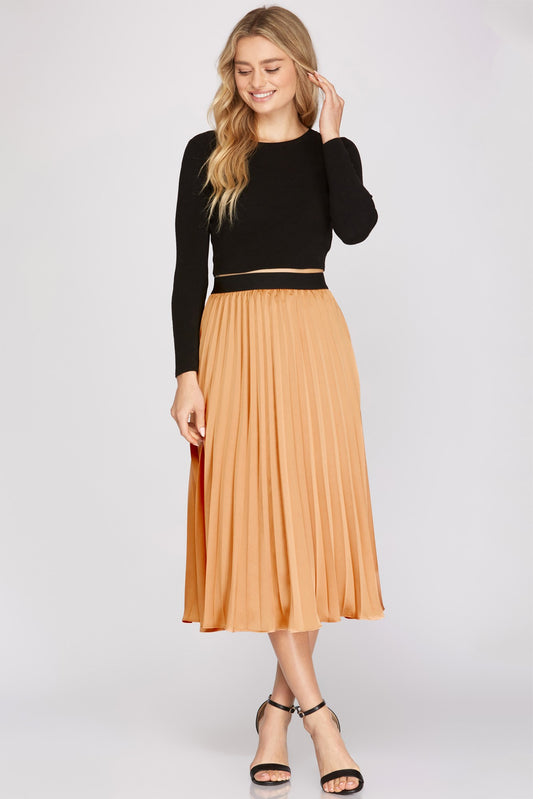 Pleated Champagne Skirt