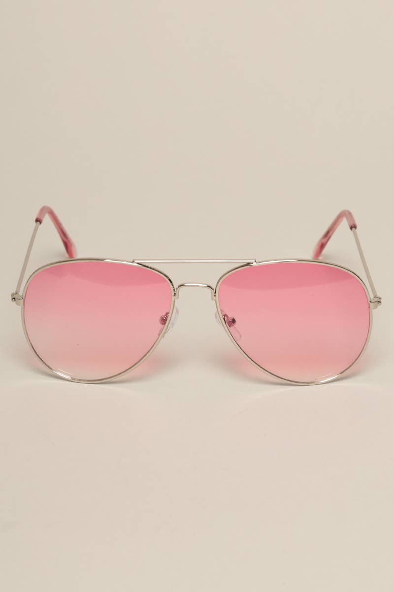 Tinted Lenses Metal Frame Aviator Sunglasses