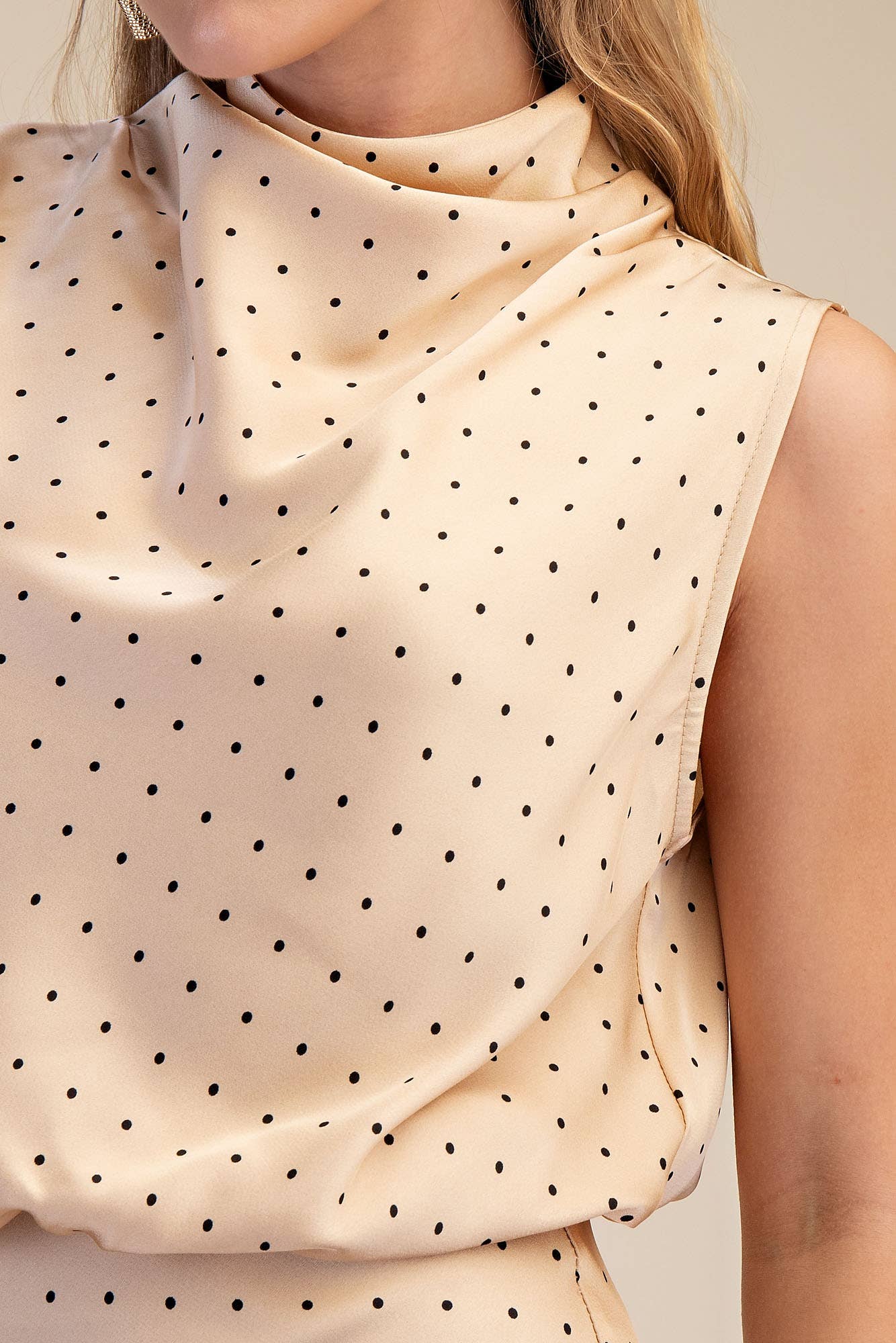 Polka Dot High Neck Top