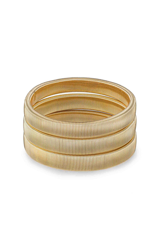 Your Essential Flex Snake Chain 18k Gold Plated Bangle Set: 18k Gold Plated / One Size