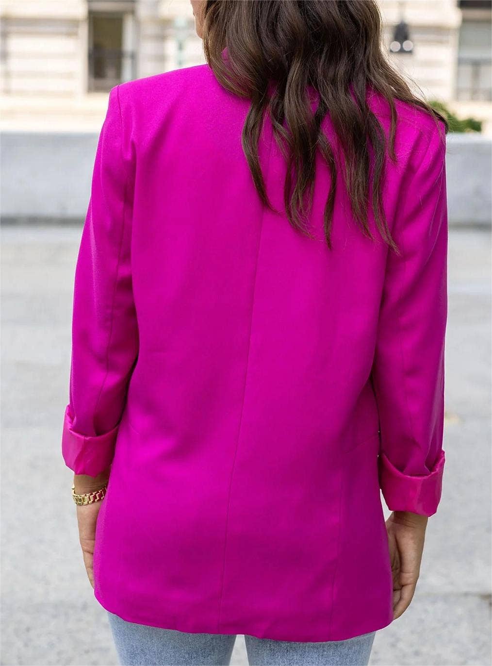 Fuchsia Lapel Blazer