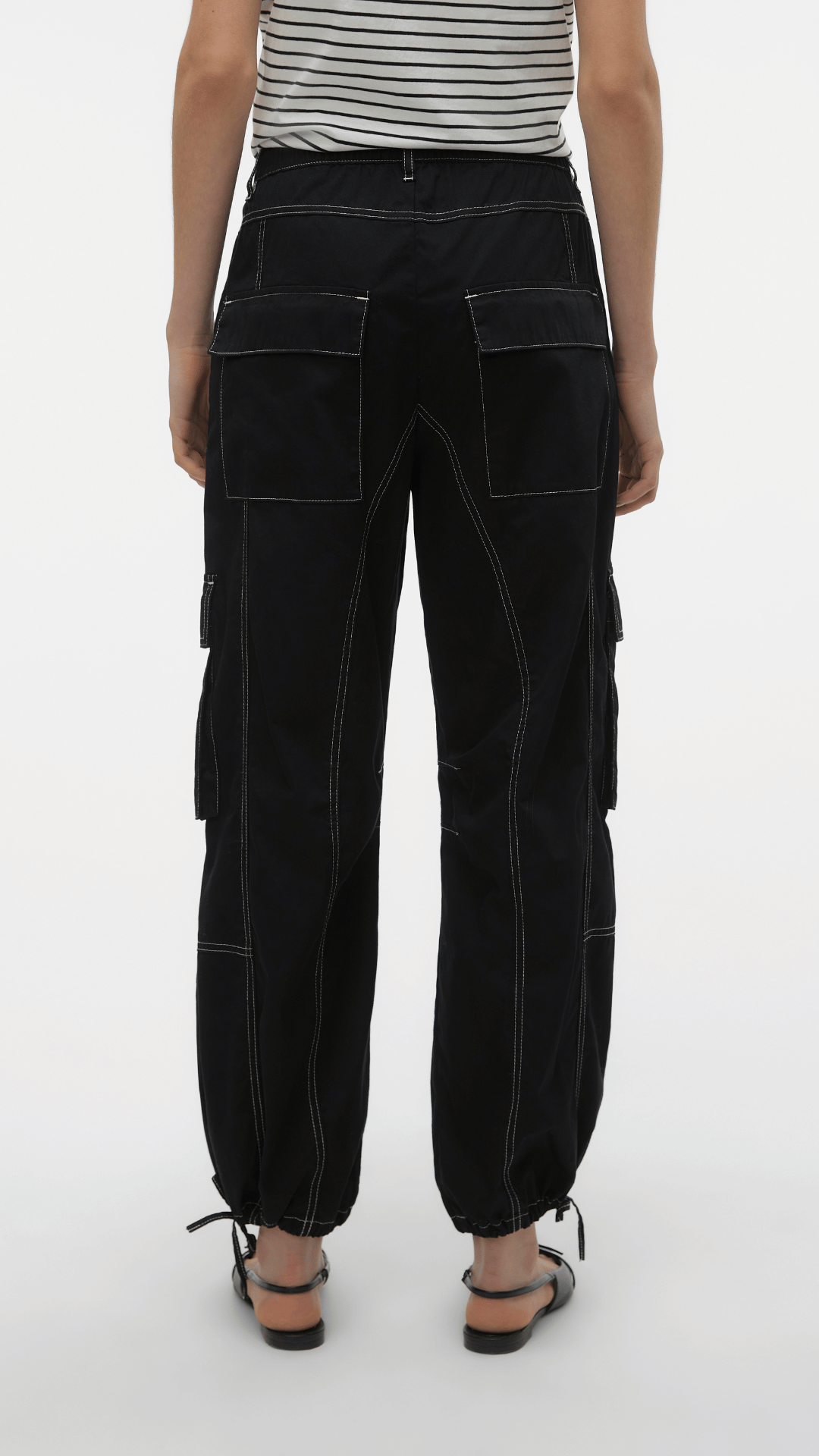 Black Cargo Stitch Pant