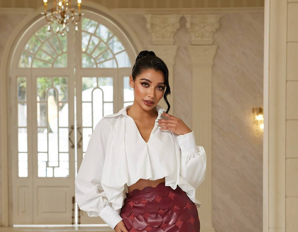 Bordeaux Scallop Skirt