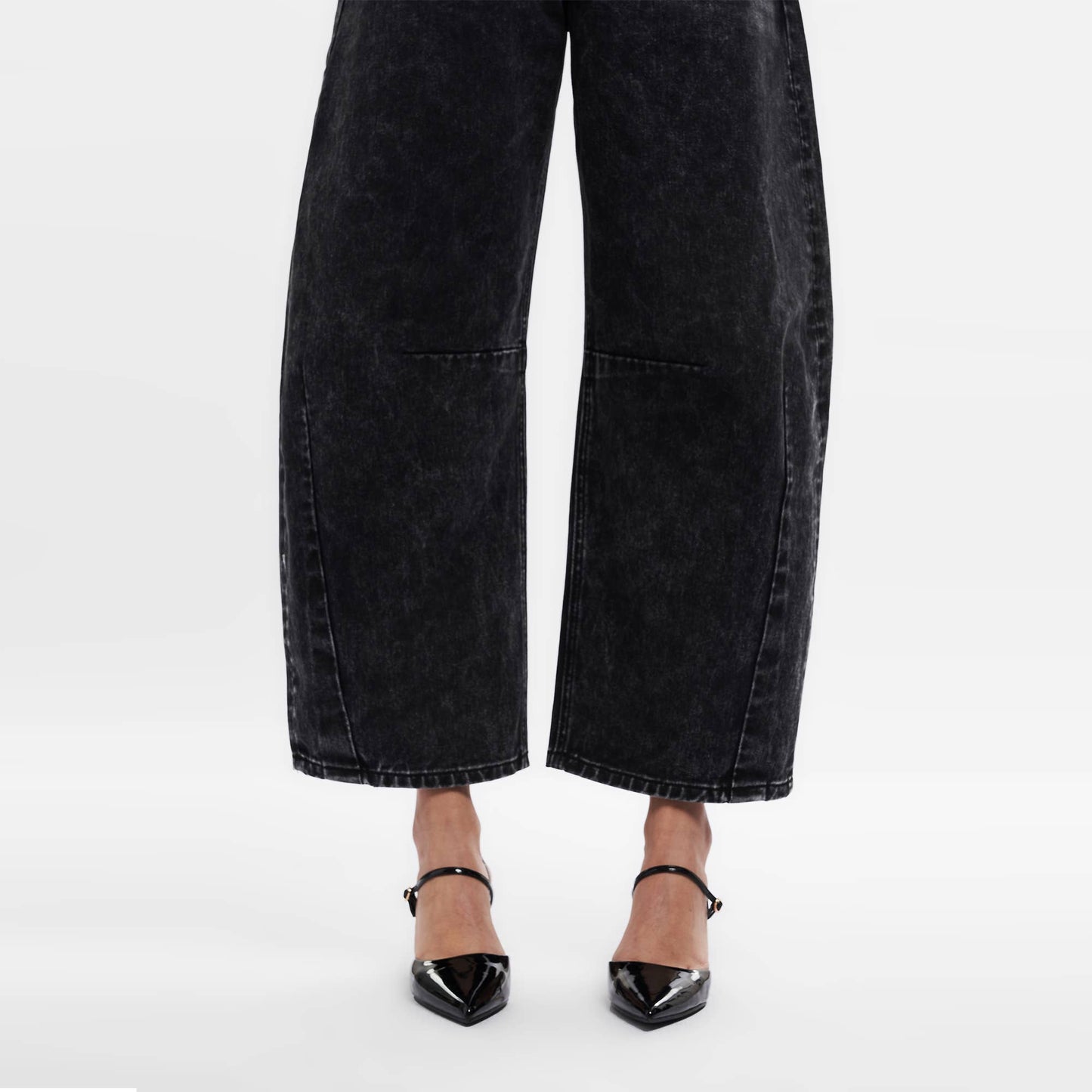 Bayeas Super High Rise Tailored Barrel Jeans Finished Hem
