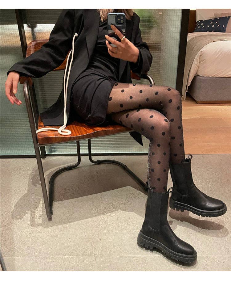 Ladies Sheer Polka Dot Stockings
