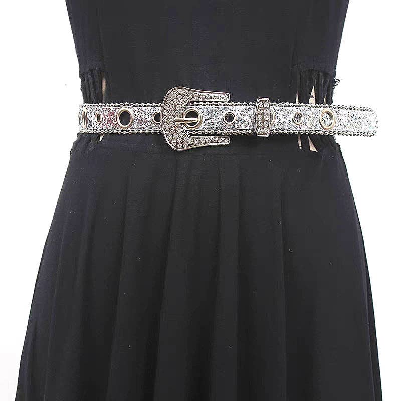 Vintage Rhinestone Shiny Punk Belt DPWB0325