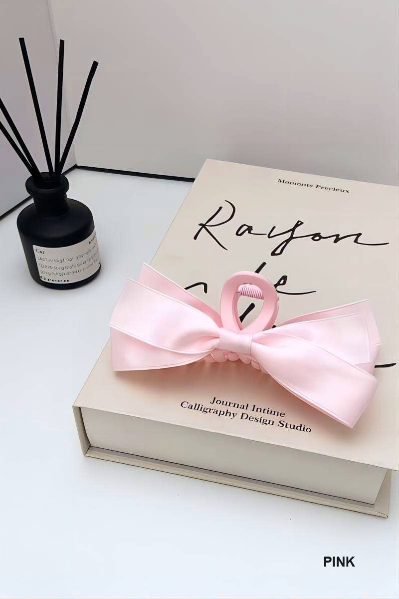 '.....Sweet Silk Ribbon Bowknot Tassels Hair Clip Claw in Black