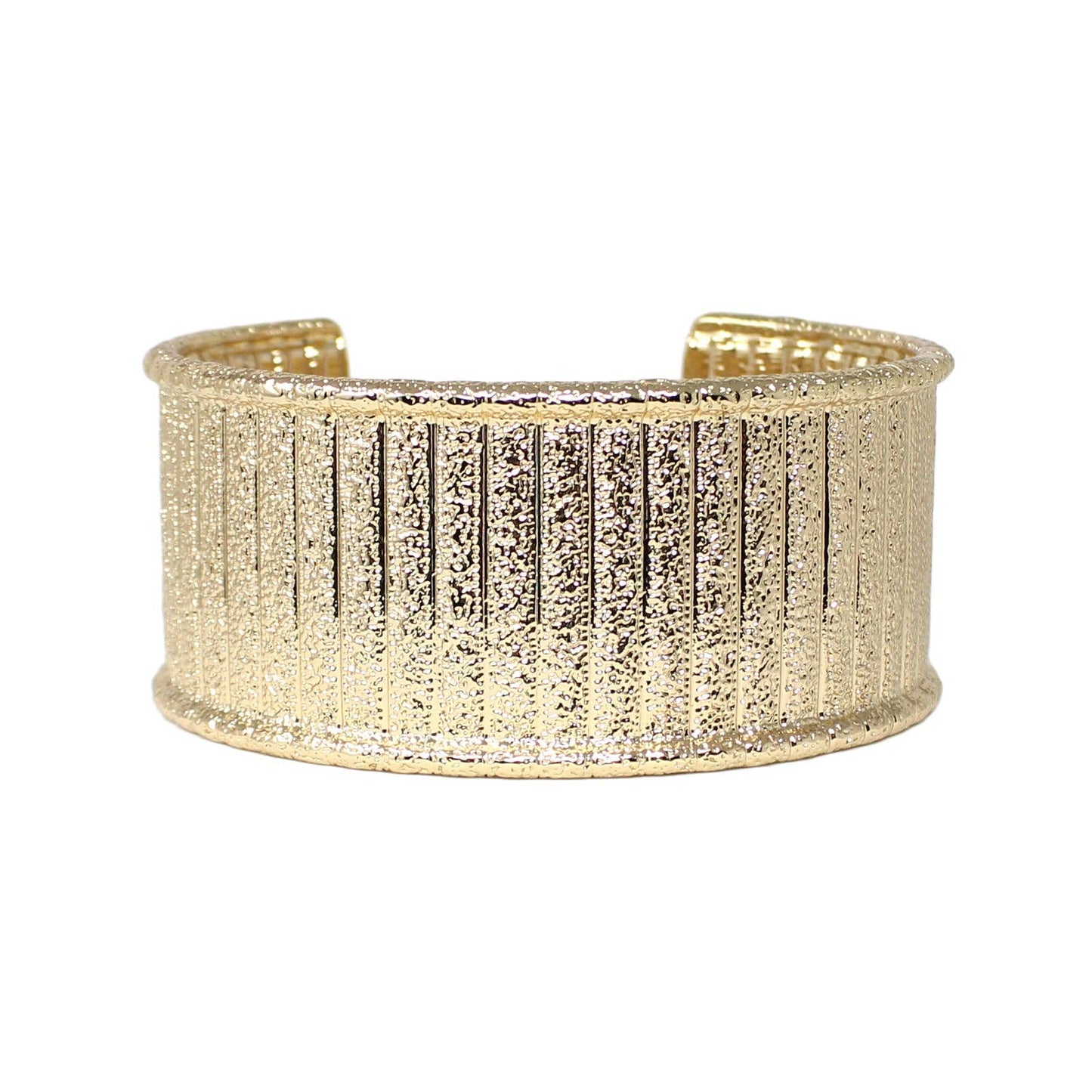 Gold Hammered Textured 1" Cuff Bracelet