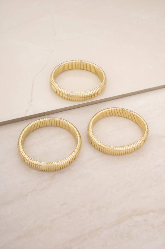 Golden Hour Stretch Bracelet Set: Gold Tone / One Size