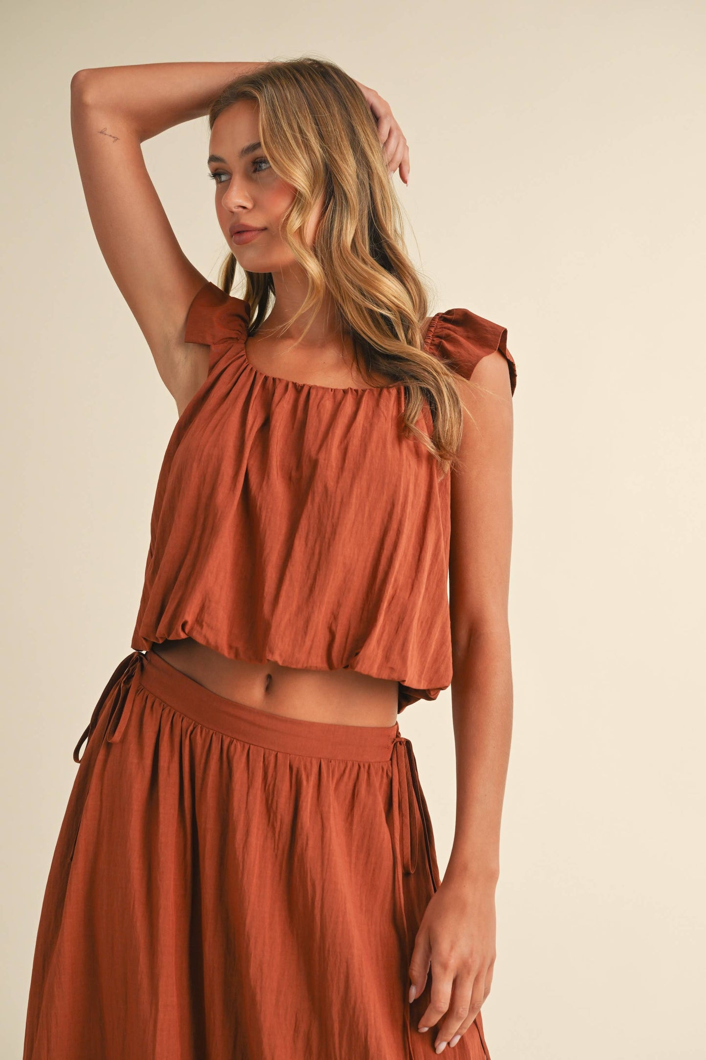 Sleeveless Top & Bubble Skirt Set