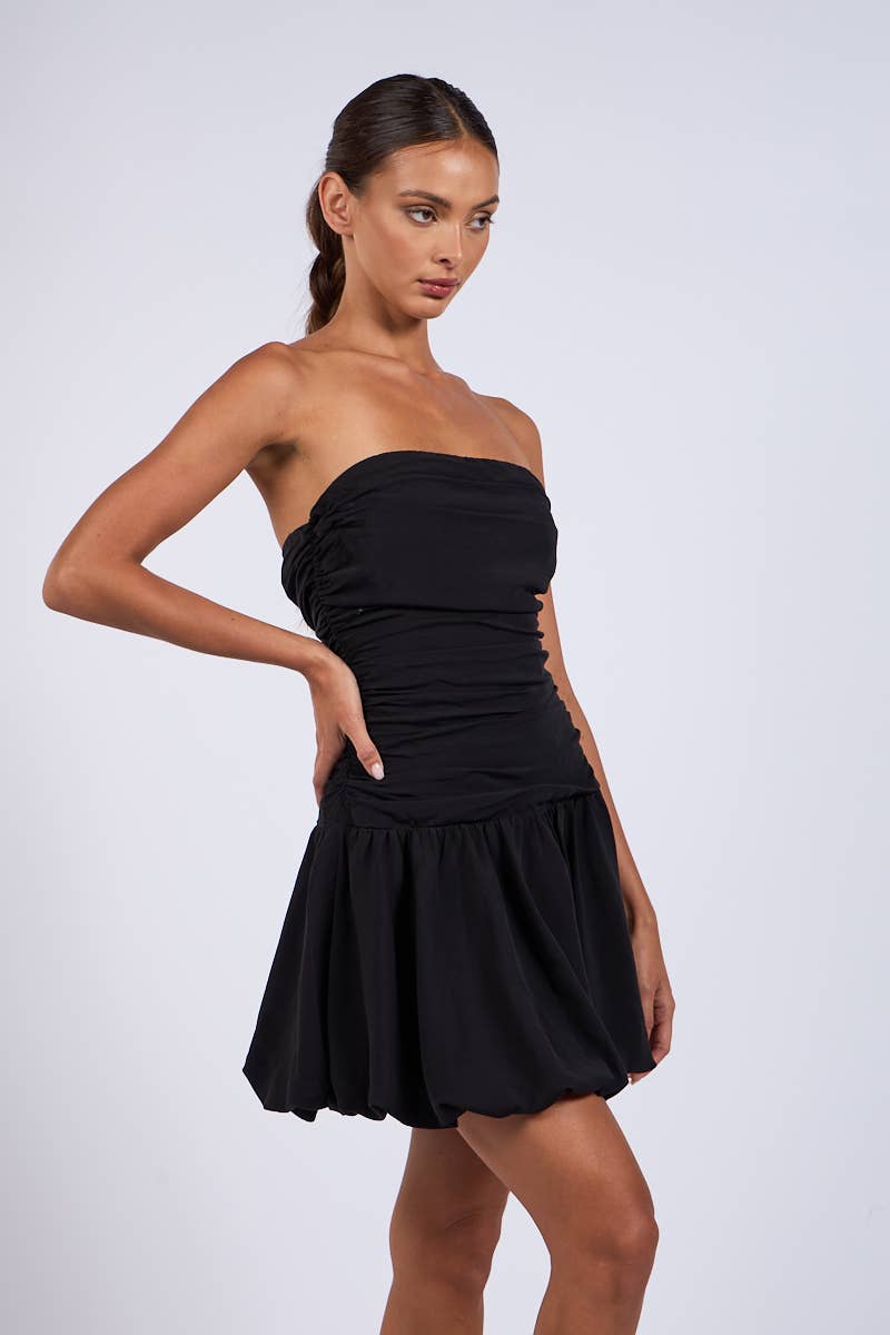 Ruched Body Bubble Mini Dress