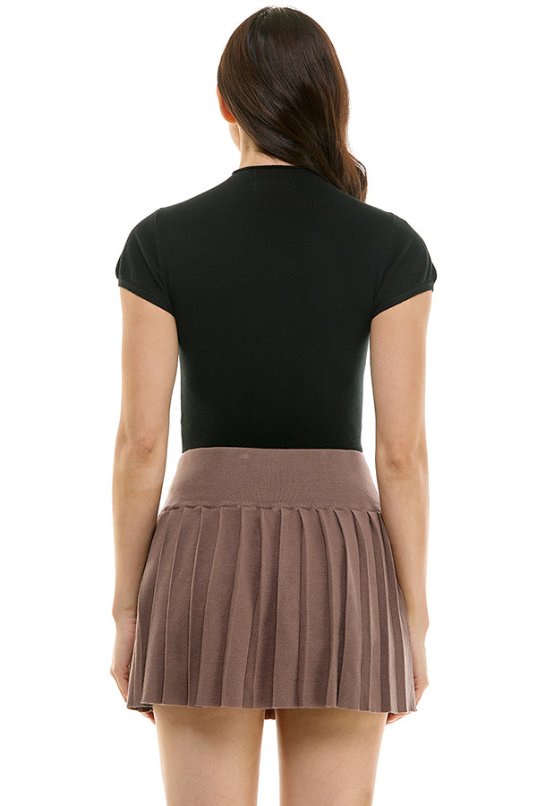Short Sleeve Mock Neck Sweater