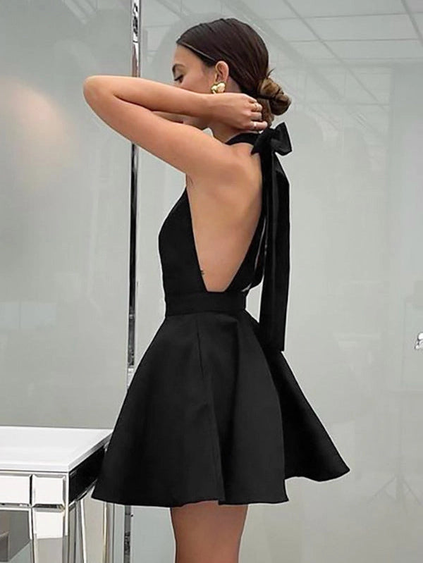 Hailey Halter Tie Back Dress