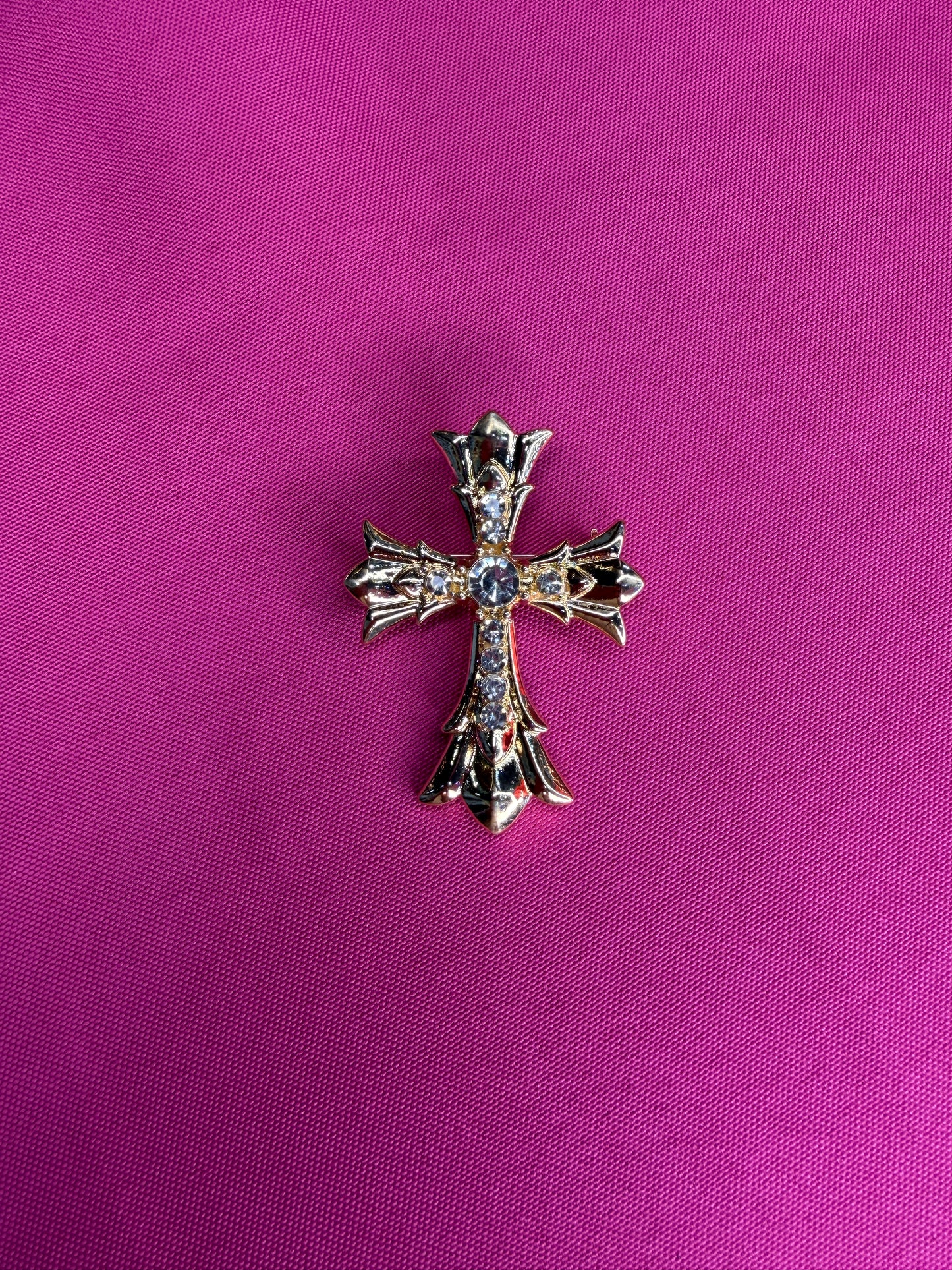 Metal Cross Brooch