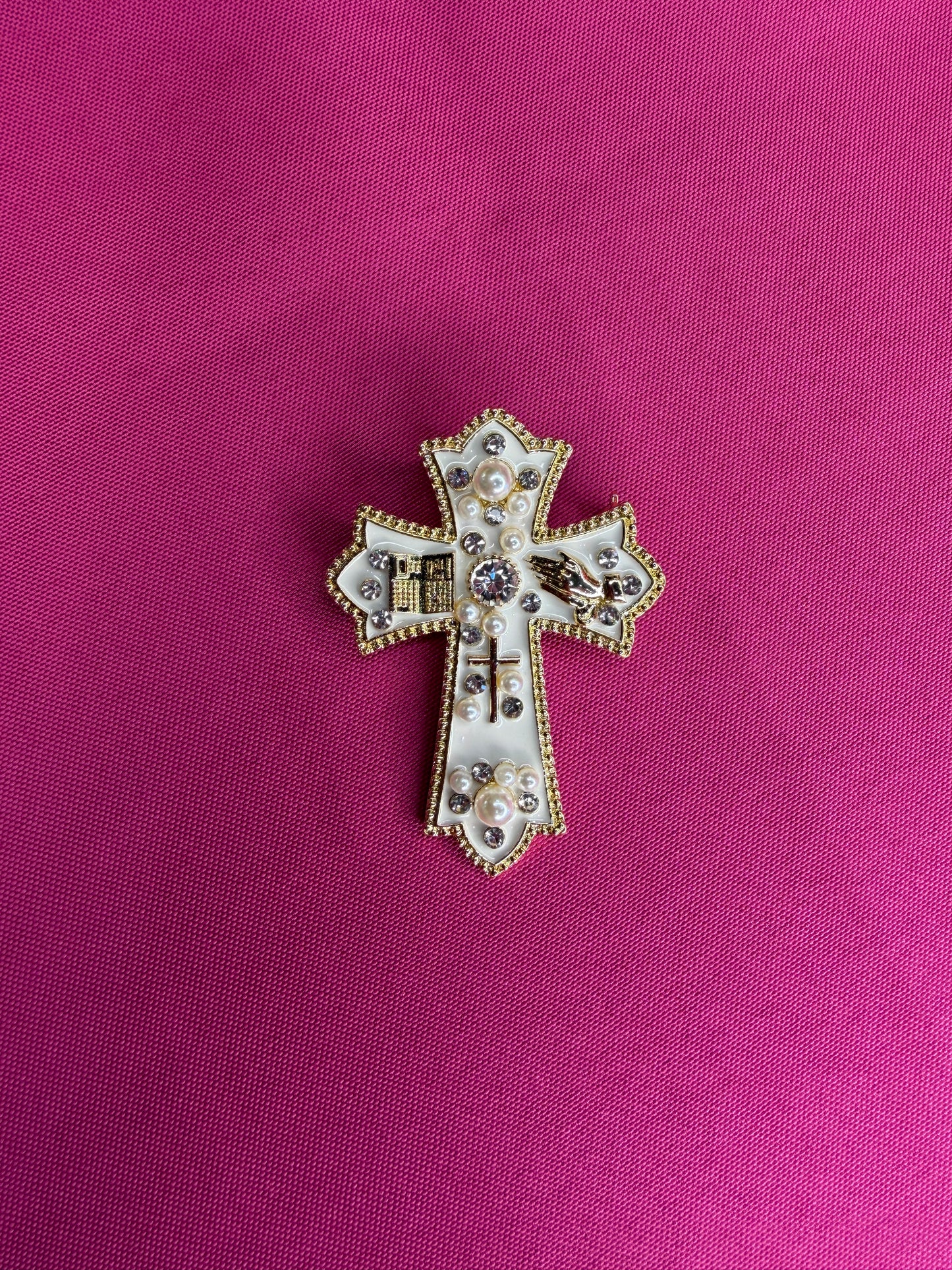 Metal Cross Brooch