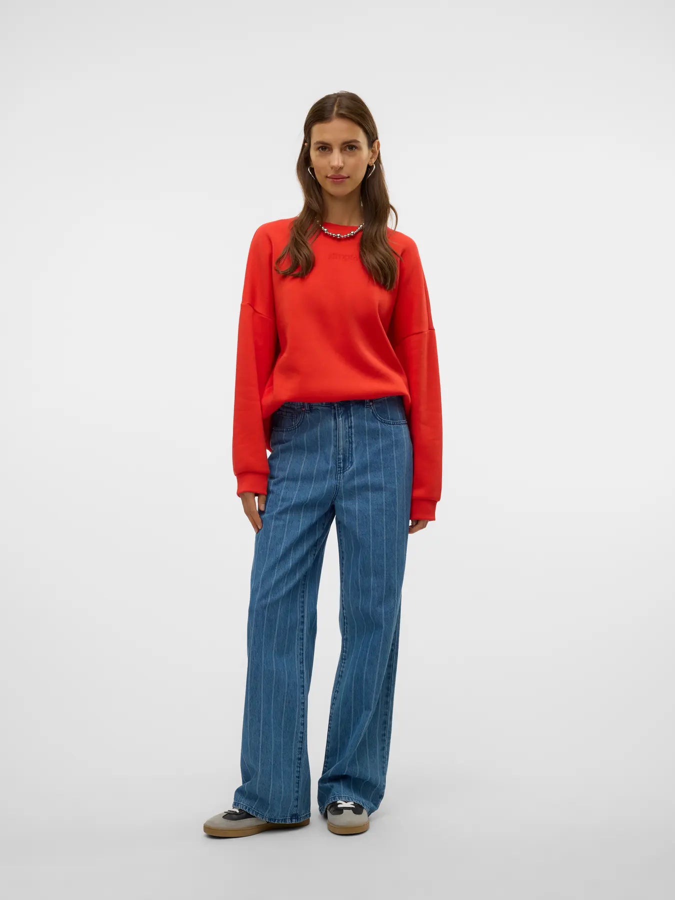 Kathy High Rise Wide Stripe Jeans