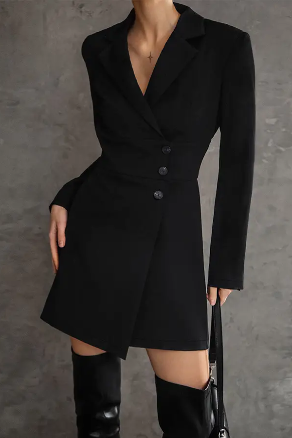 V-Neck Blazer Dress