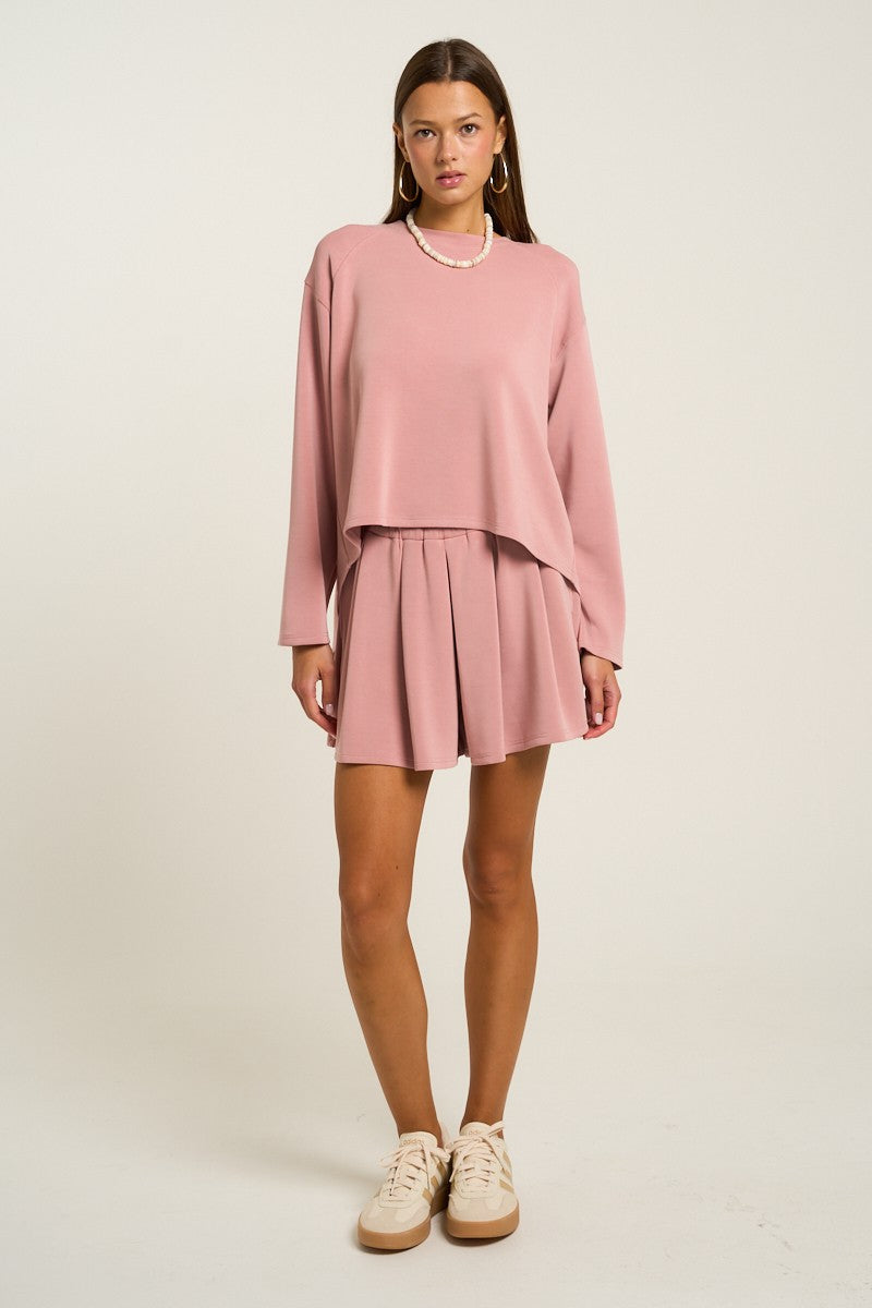 Ultra Soft Pleated Front Shorts in Pink