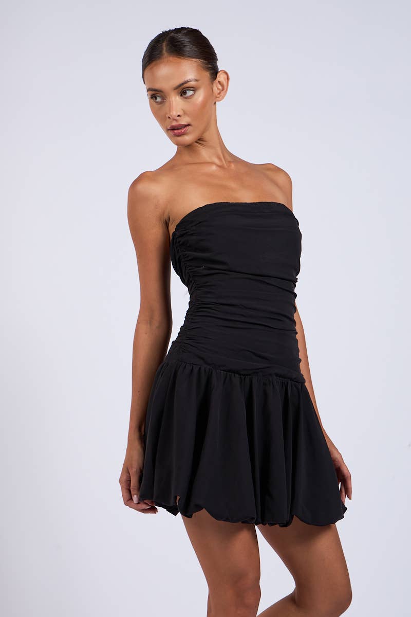 Ruched Body Bubble Mini Dress