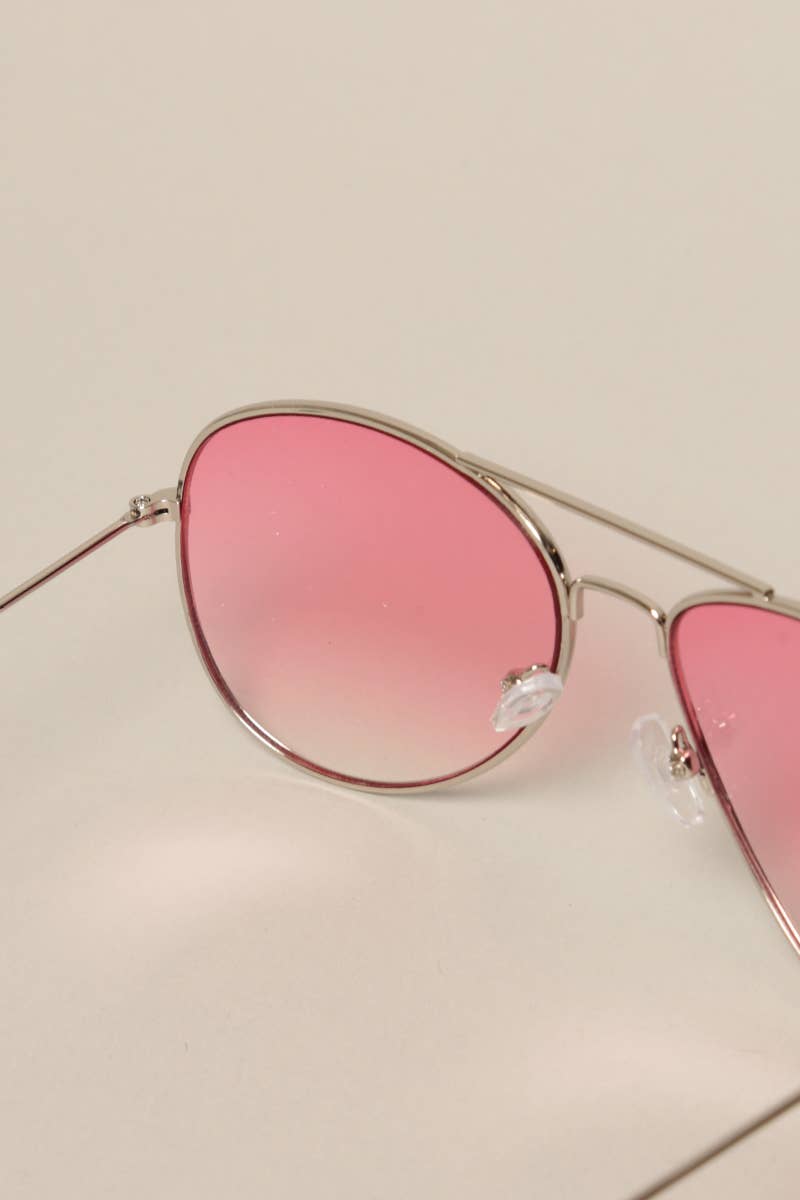 Tinted Lenses Metal Frame Aviator Sunglasses
