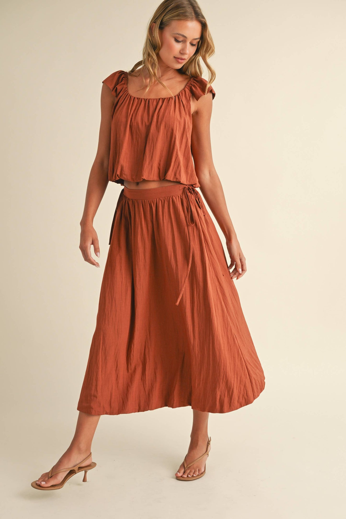 Sleeveless Top & Bubble Skirt Set