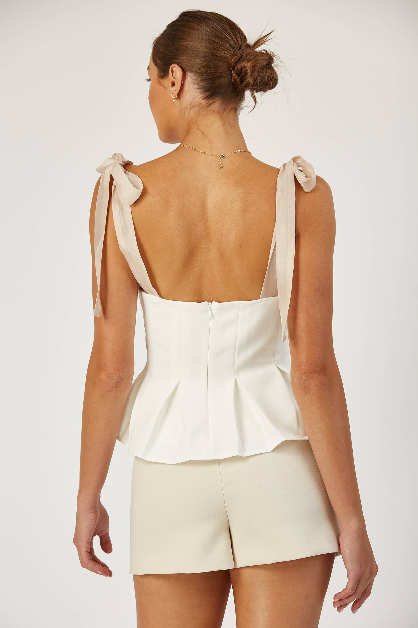 Jolie Tie Strap Peplum Top