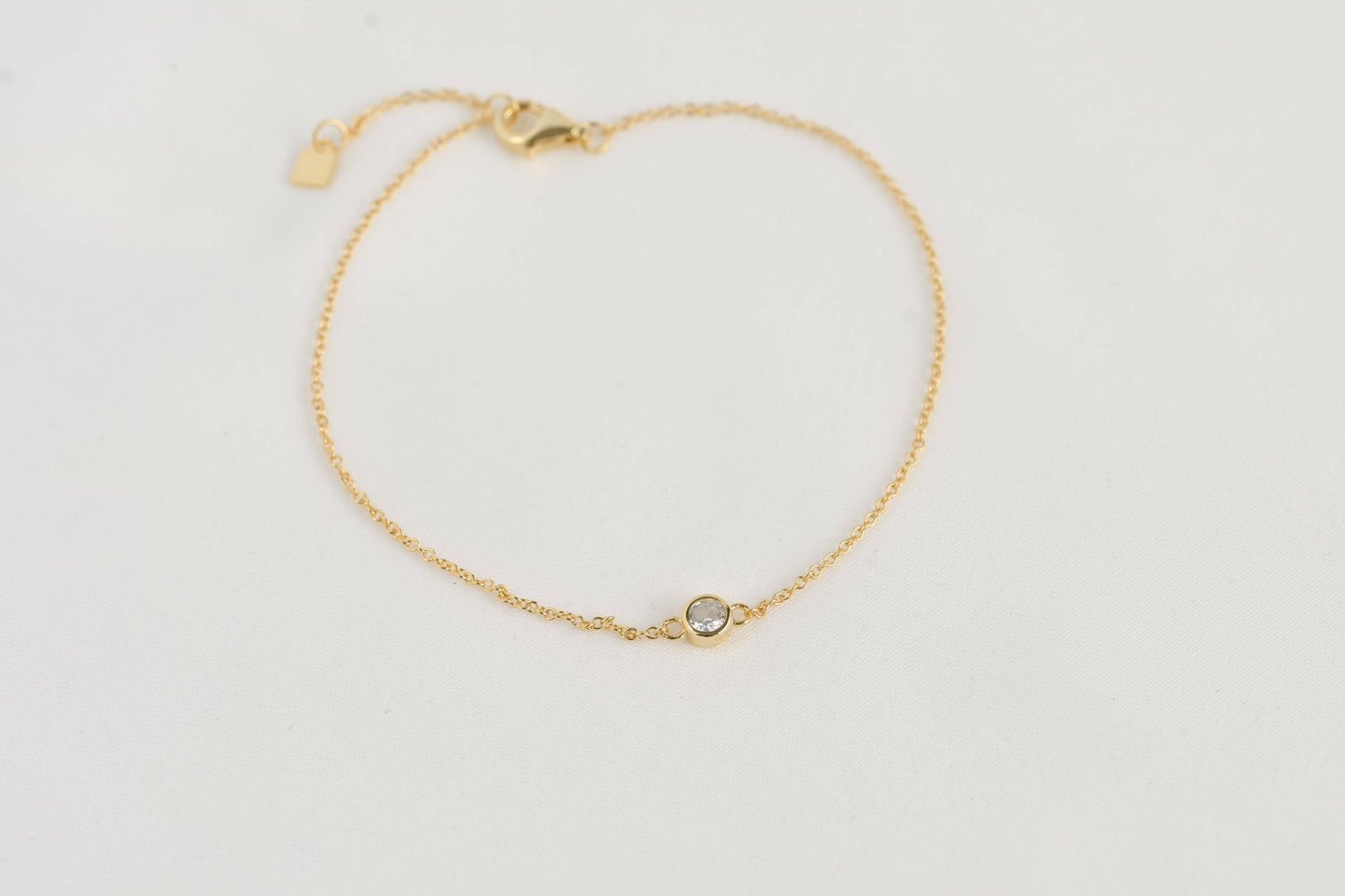 Silver Diamond Bracelet - Bezel Bracelet - Clover Bracelet
