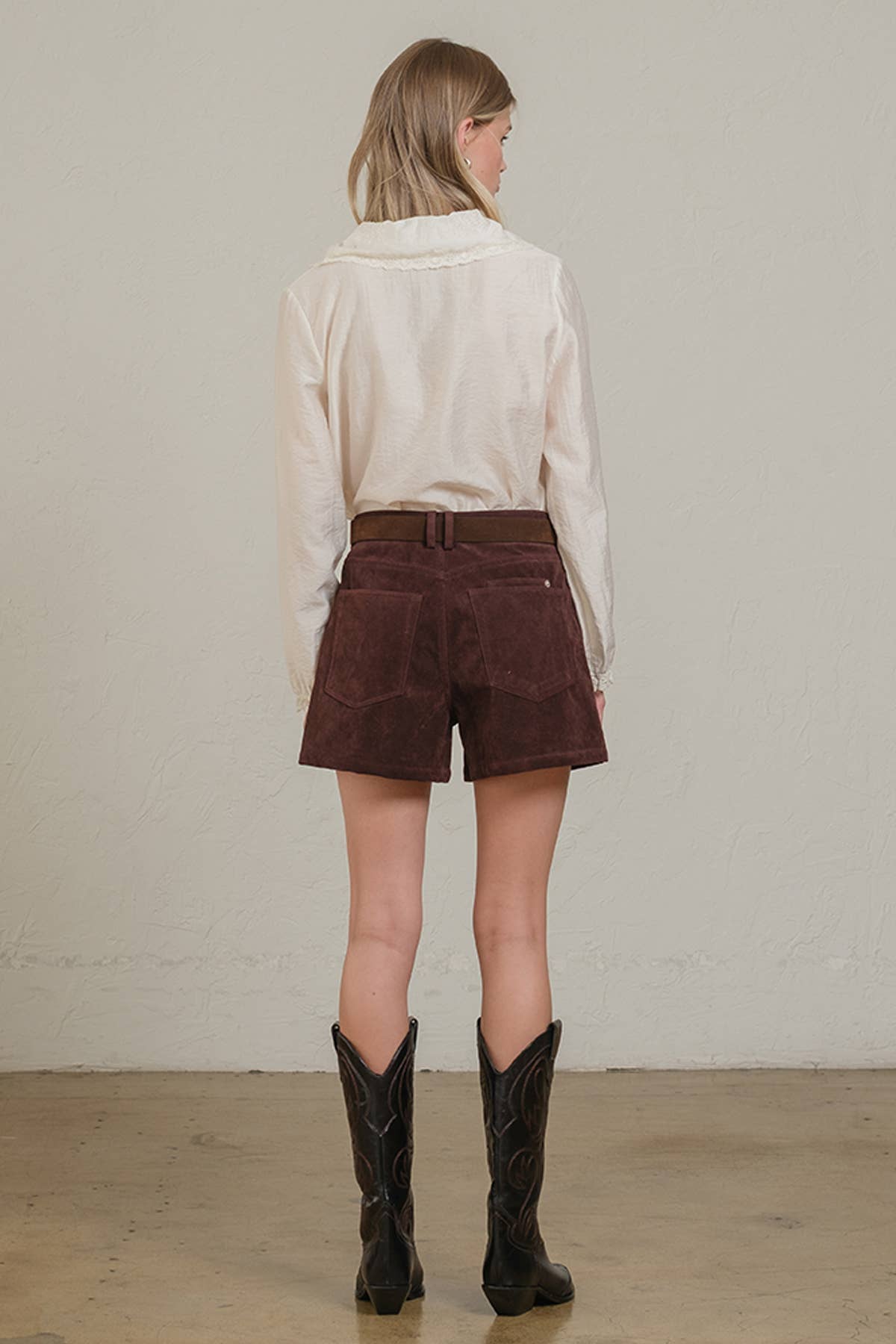 Suede High-Rise Shorts