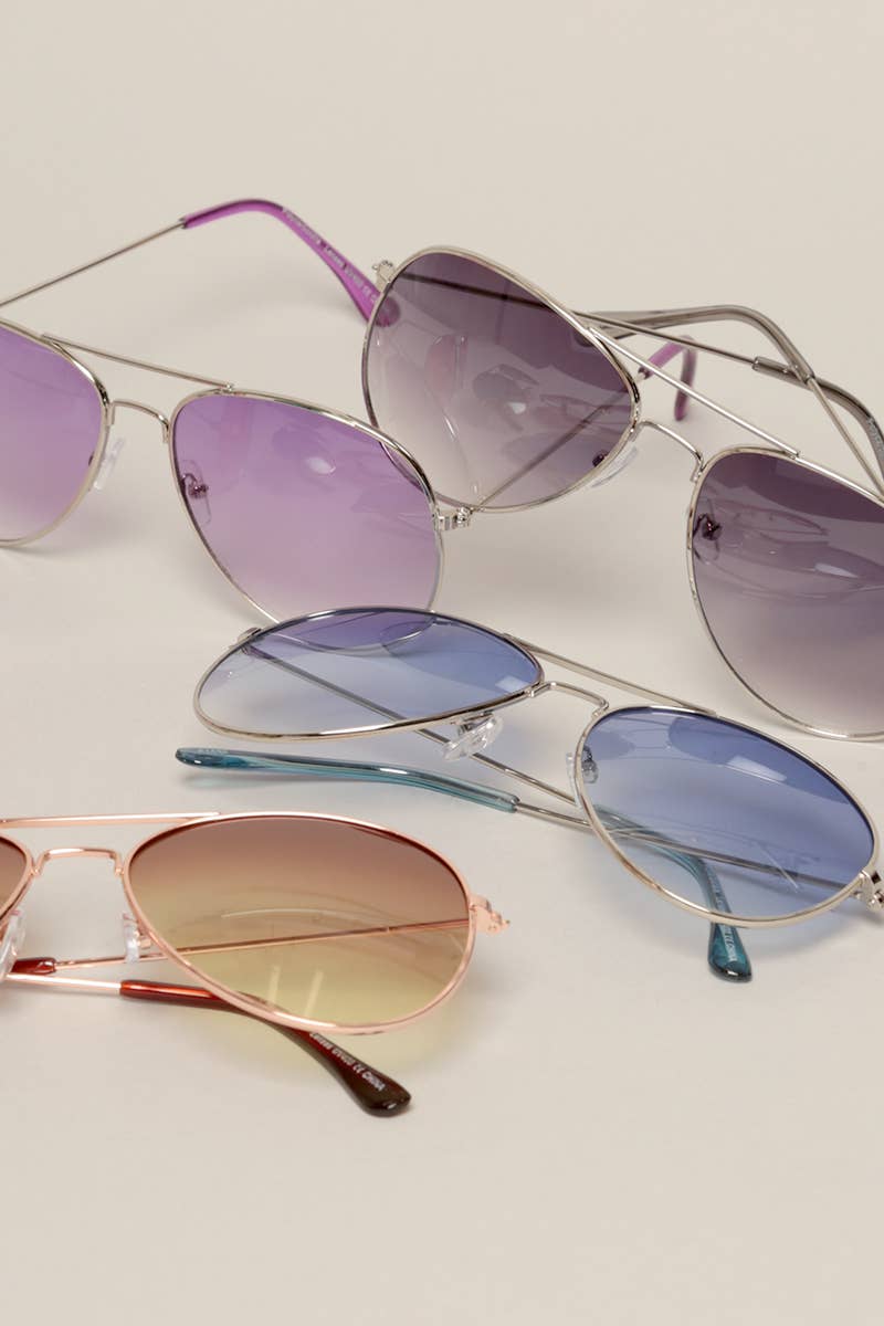 Tinted Lenses Metal Frame Aviator Sunglasses