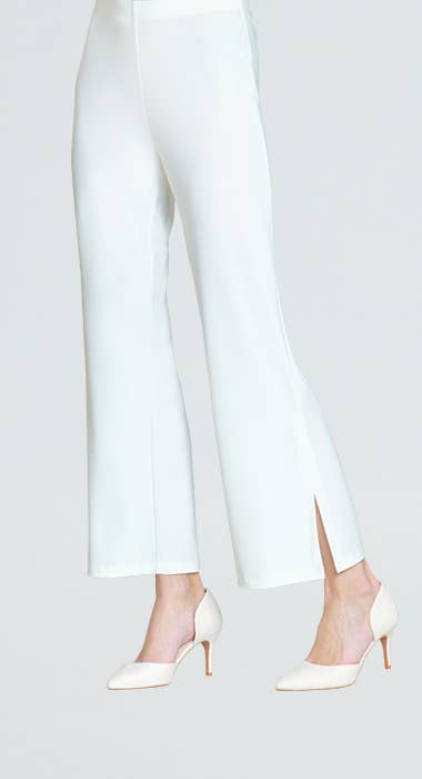 Signature Side Slit Ankle Pant: White