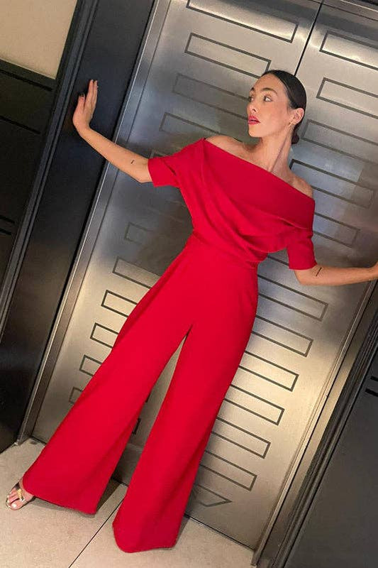 ATOM Label Lima Jumpsuit in Red