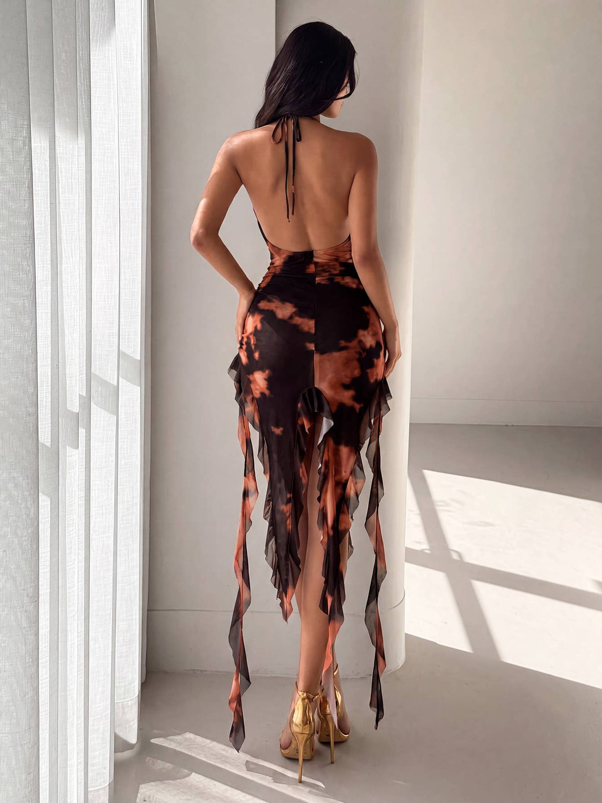 Ruffle Halter Dress