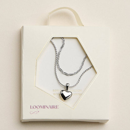 Stainless Steel Polished Heart Pendant Necklace