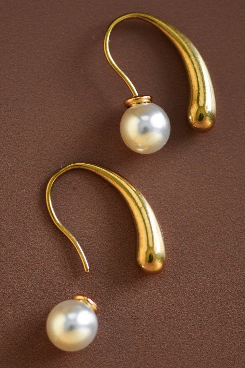 18K Gold Plated Waterproof Stainless Steel Hoop Earrings - 7167