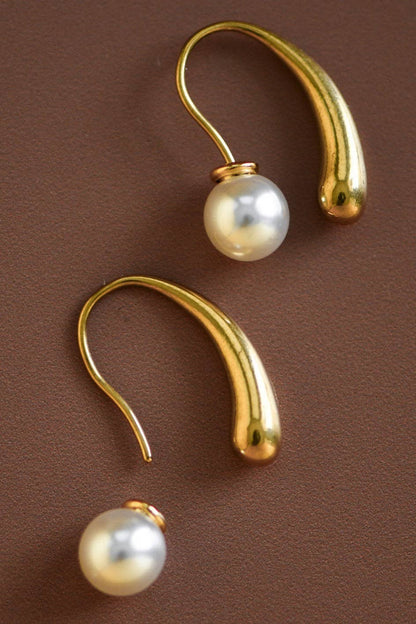 18K Gold Plated Waterproof Stainless Steel Hoop Earrings - 7167