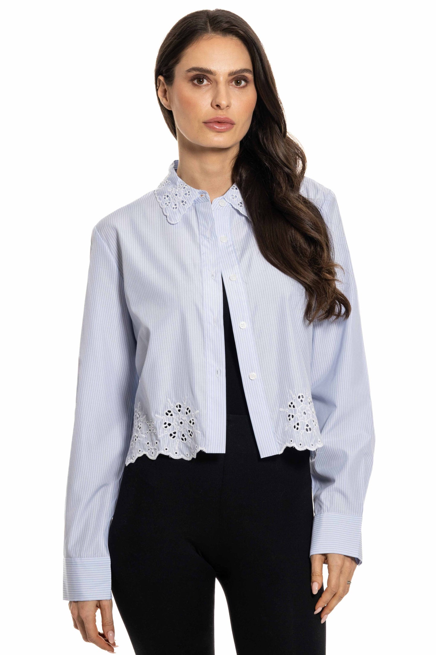 Striped Eyelet Blouse