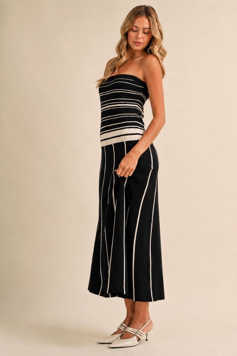 Striped Sweater Maxi Dress