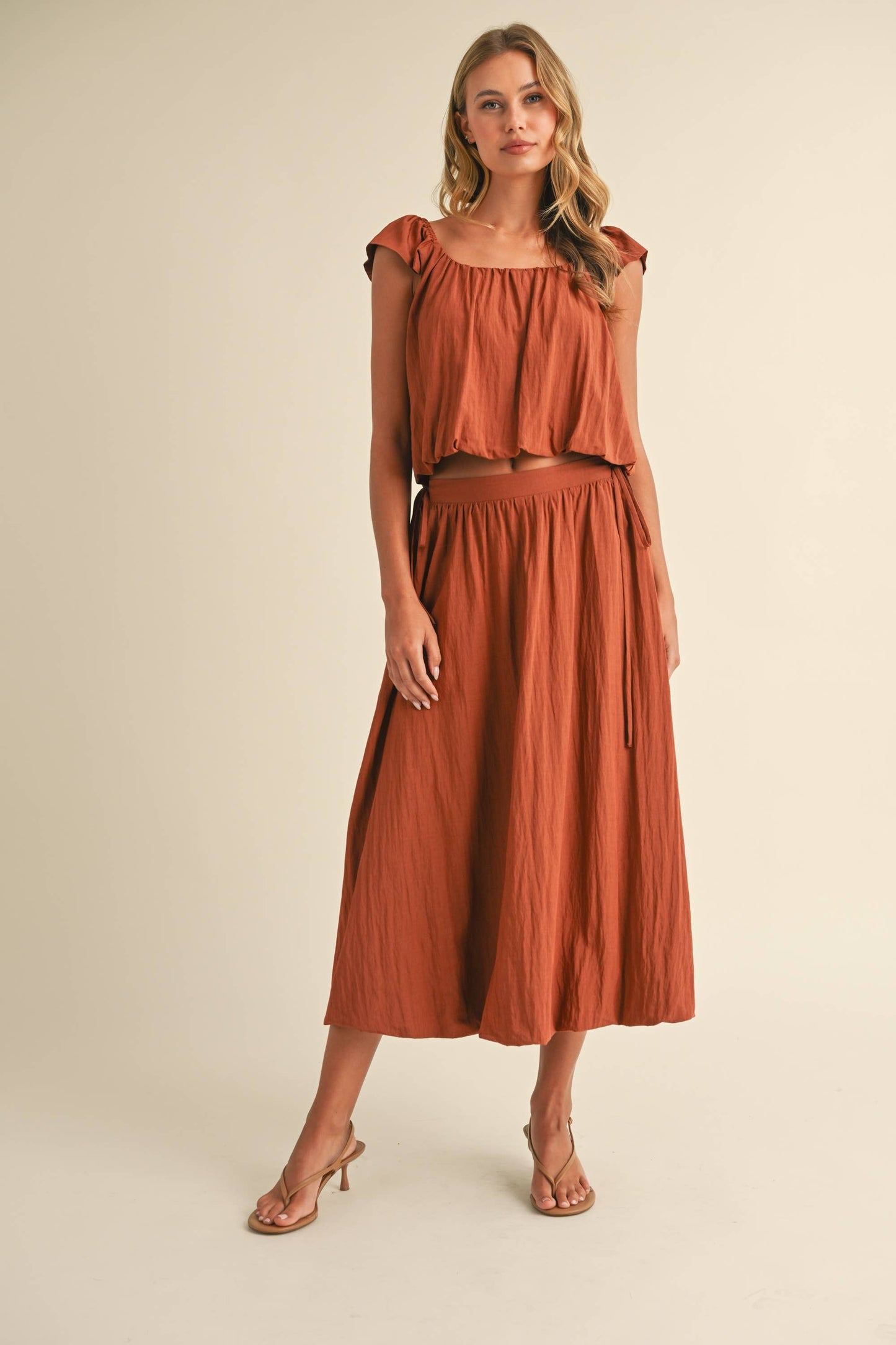 Sleeveless Top & Bubble Skirt Set