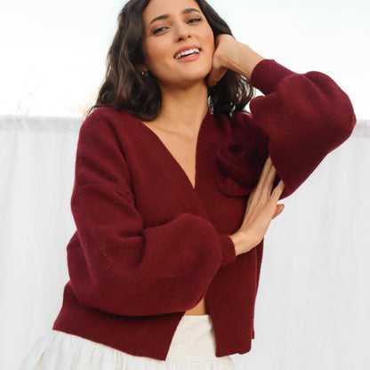 Wine Tasting Rose Cardigan